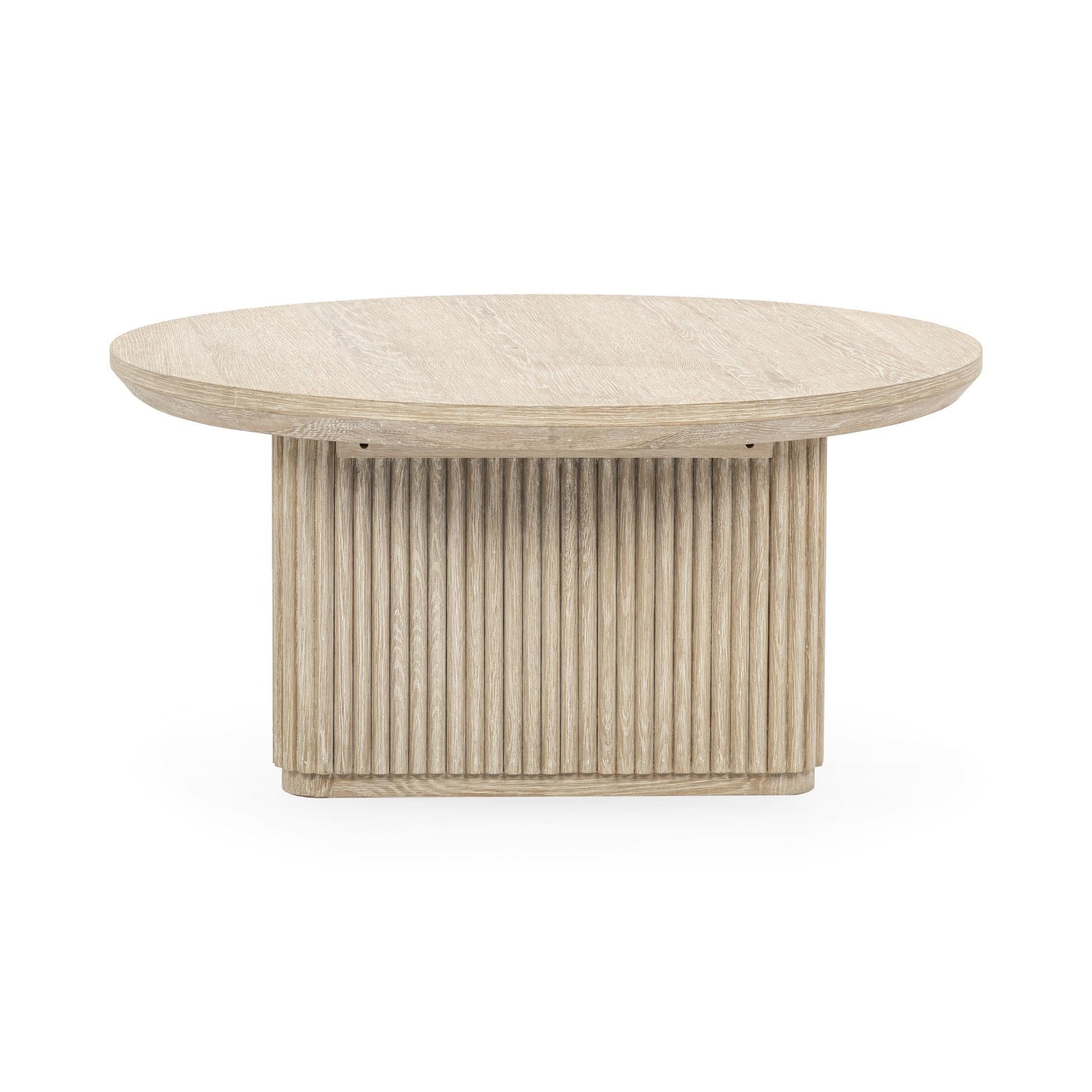 Vander Cream Washed Round Coffee Table - Ornate Home