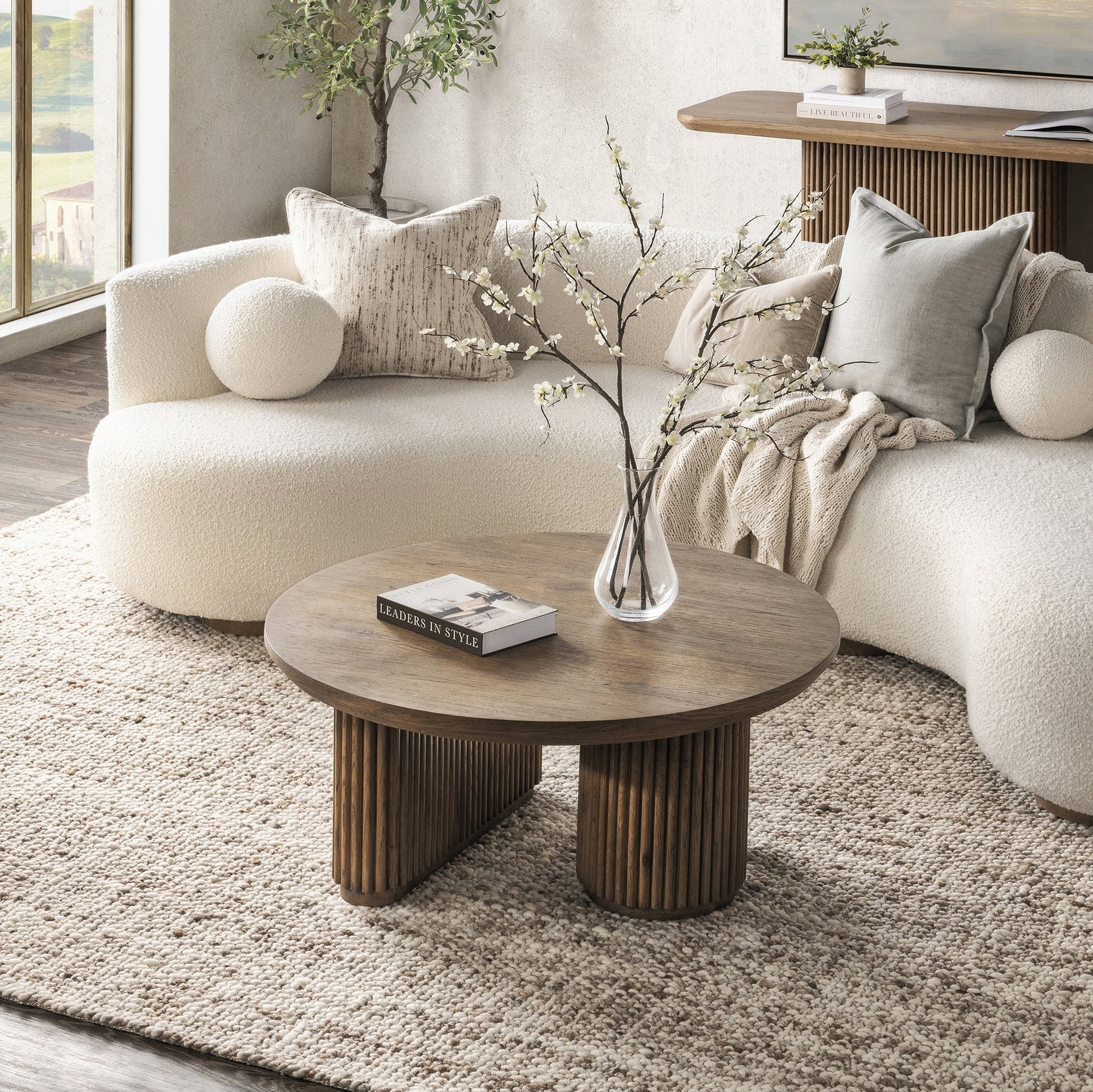 Vander Tawny Brown Round Coffee Table - Ornate Home