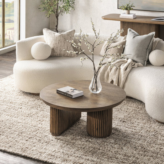 Vander Tawny Brown Round Coffee Table - Ornate Home
