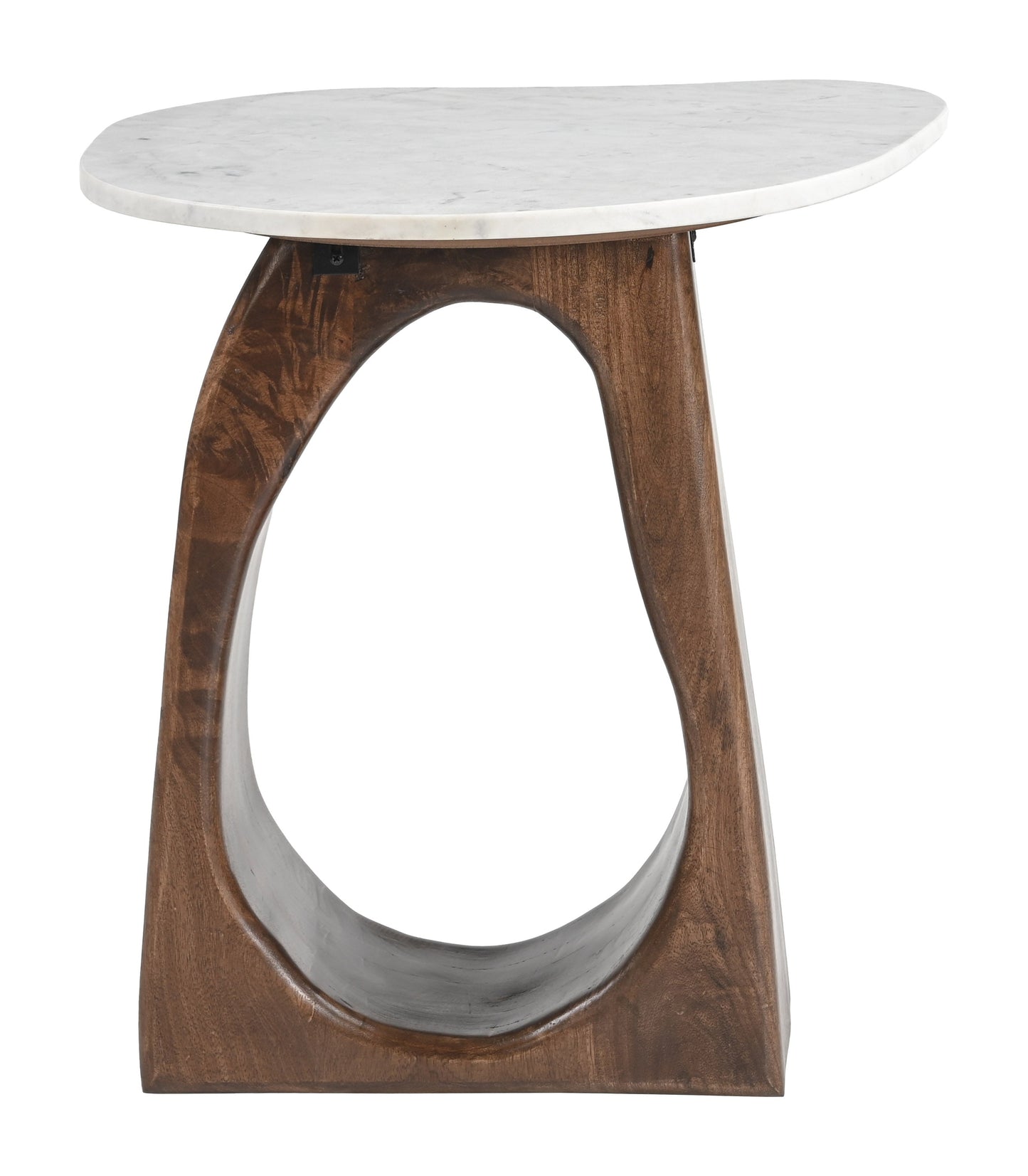 Vara White & Walnut Side Table - Ornate Home