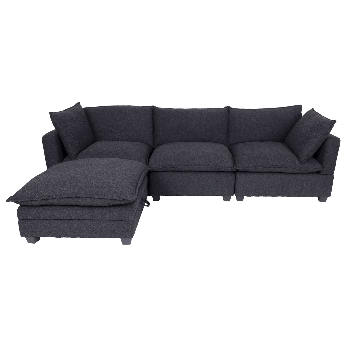 Santa Monica Black Boucle Modular Sectional / 4pc - Ornate Home