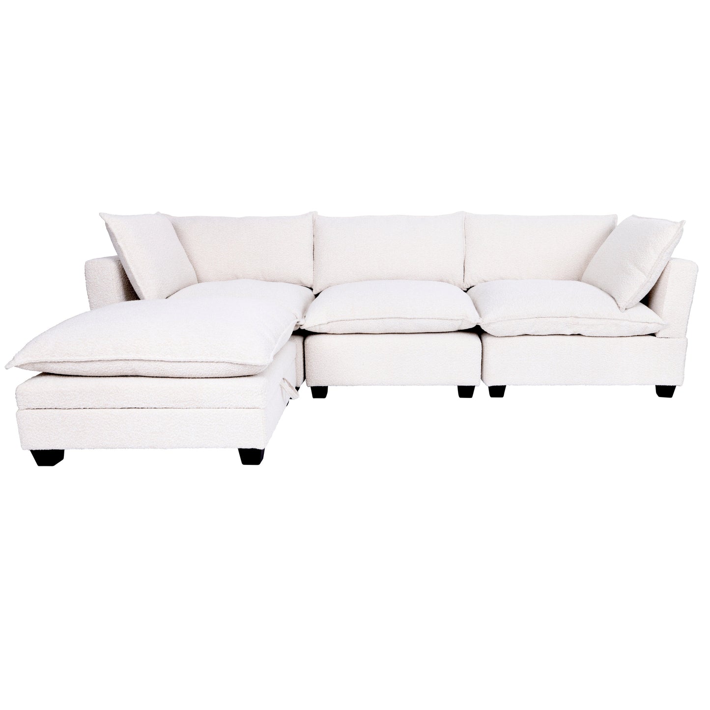 Santa Monica Sand Boucle Modular Sectional / 4pc - Ornate Home