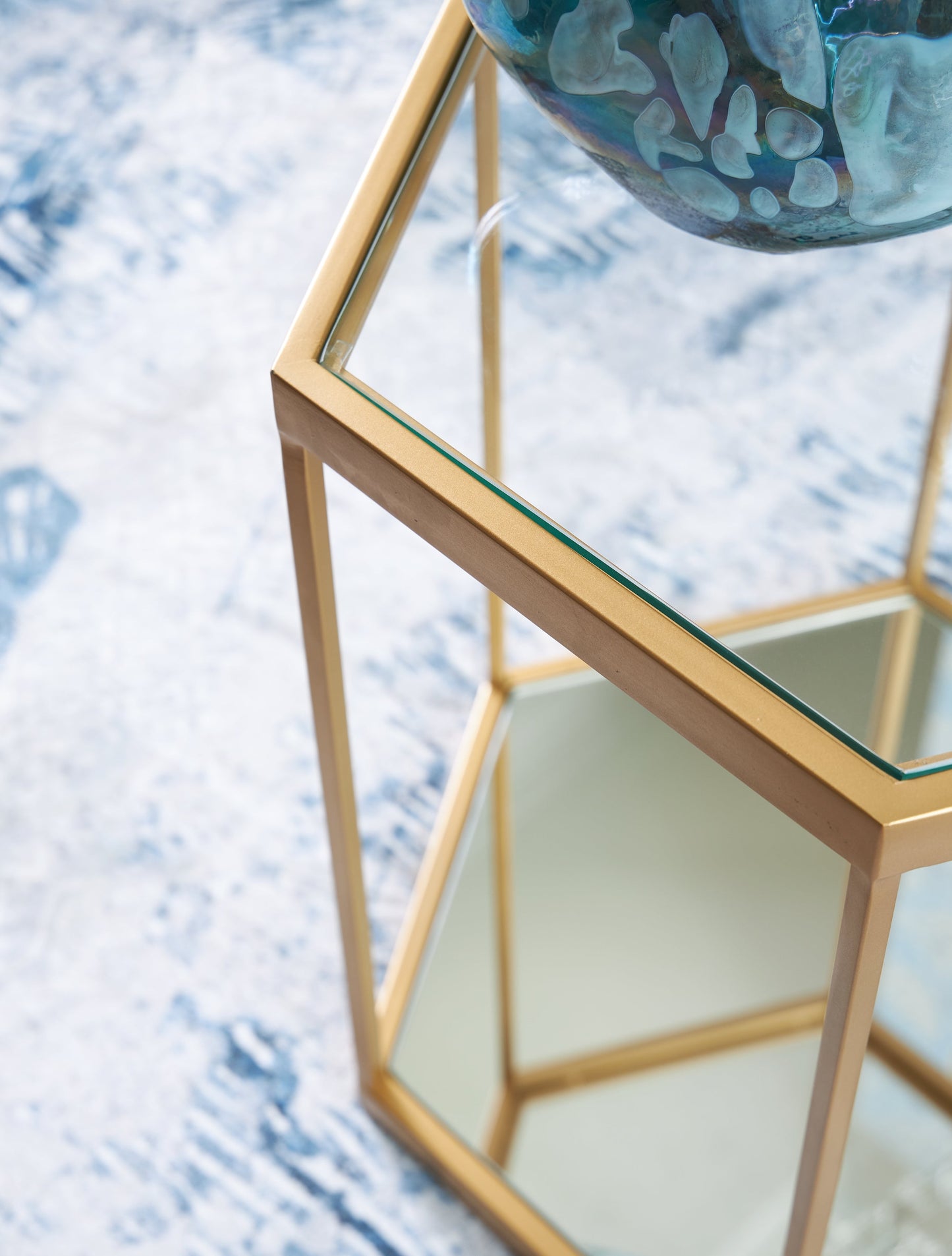 Veerwick Gold Finish Accent Coffee Table- Viva Furn