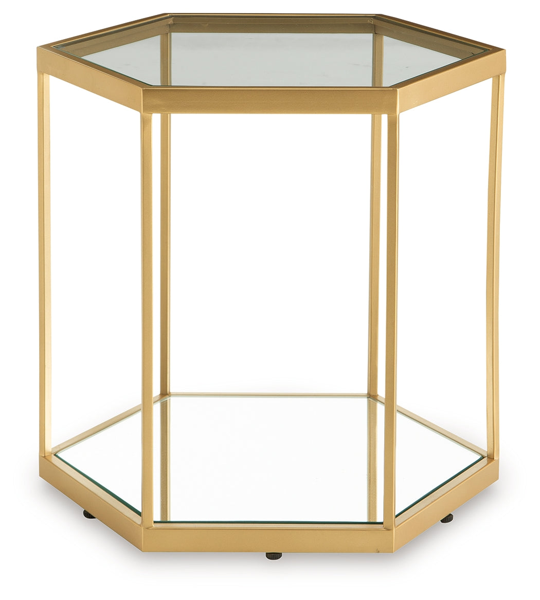 Veerwick Gold Finish Accent Coffee Table- Viva Furn