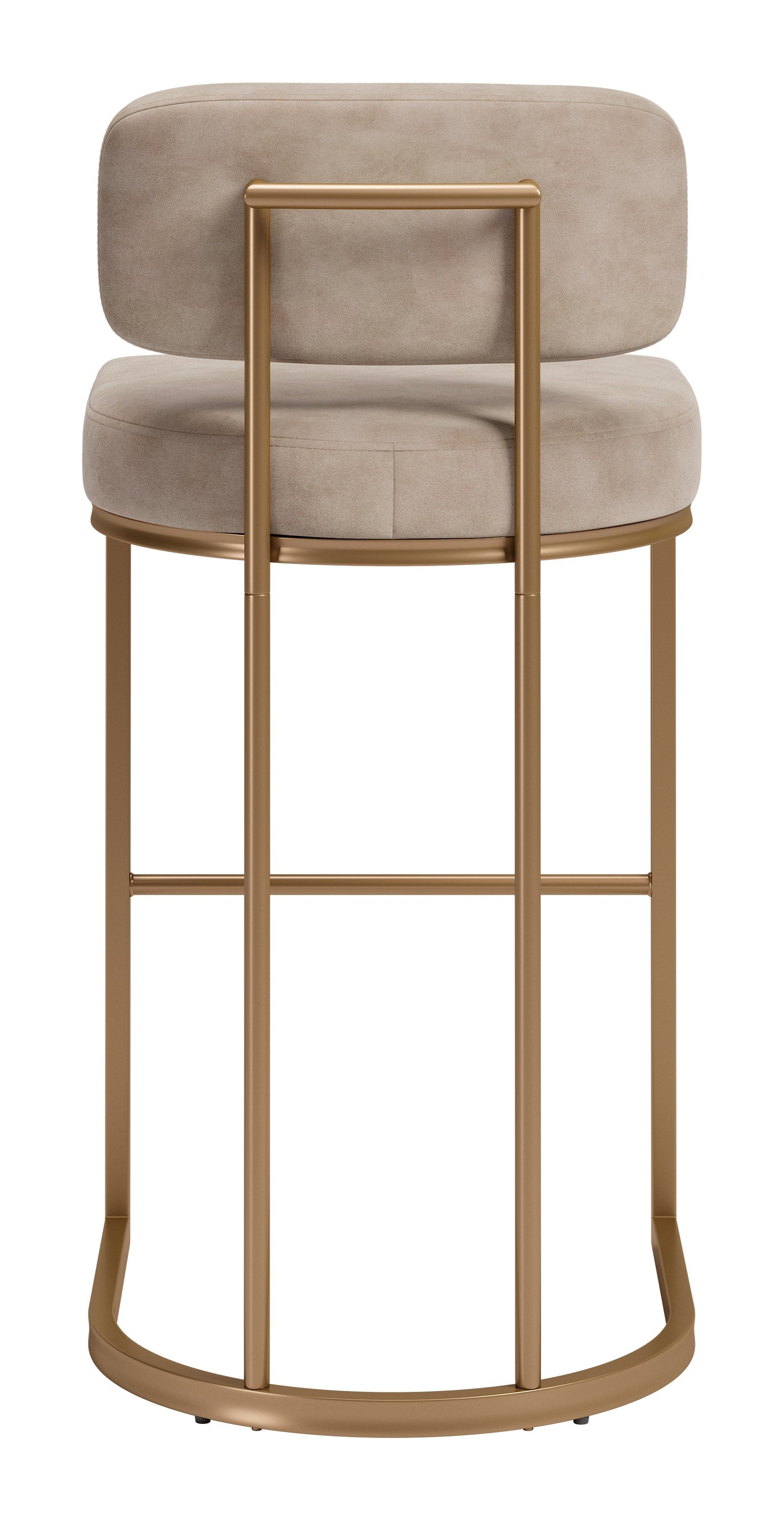 Velar Beige & Bronze Barstool (Set of 2) - Ornate Home