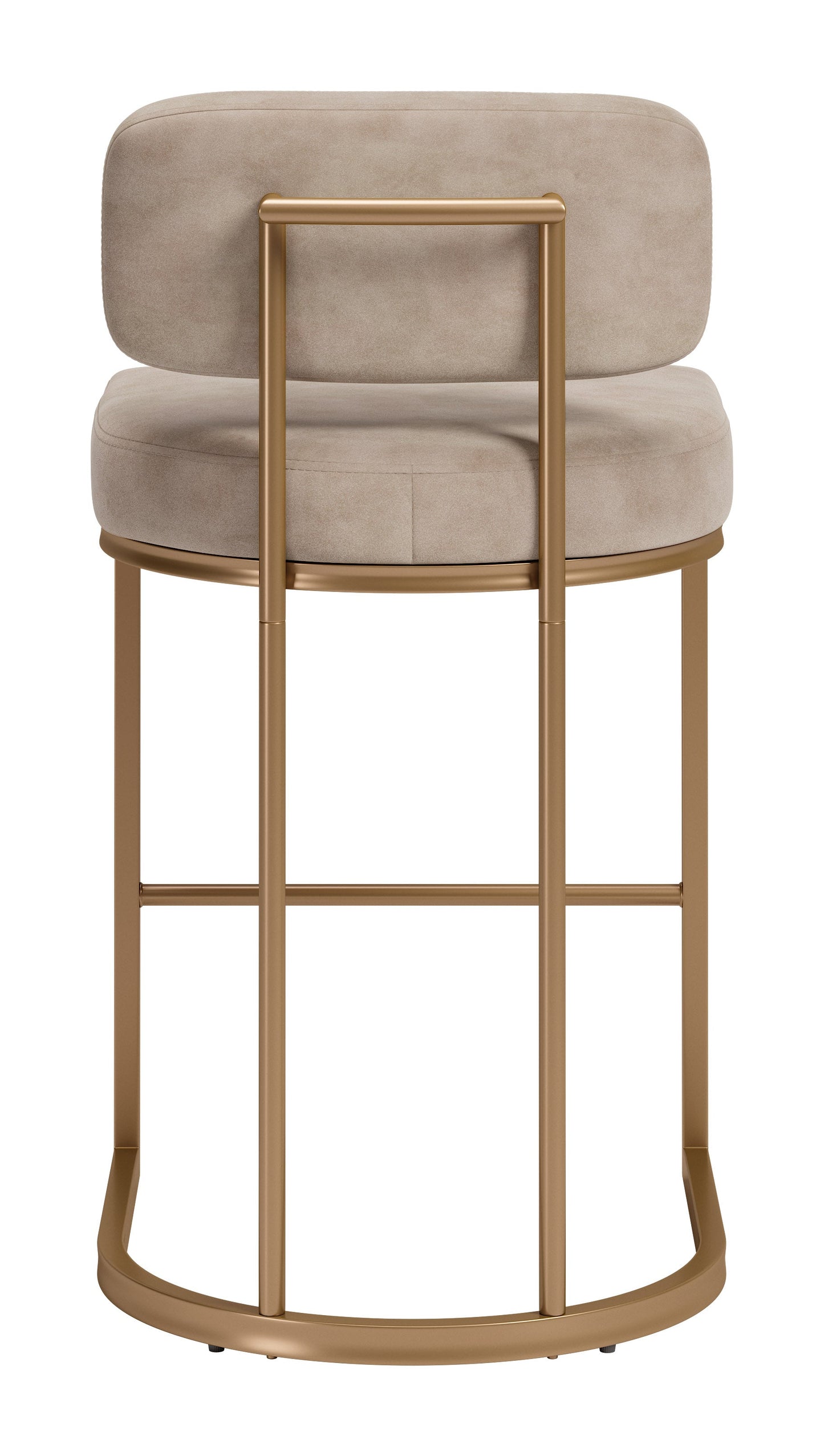 Velar Beige & Bronze Counter Stool (Set of 2) - Ornate Home