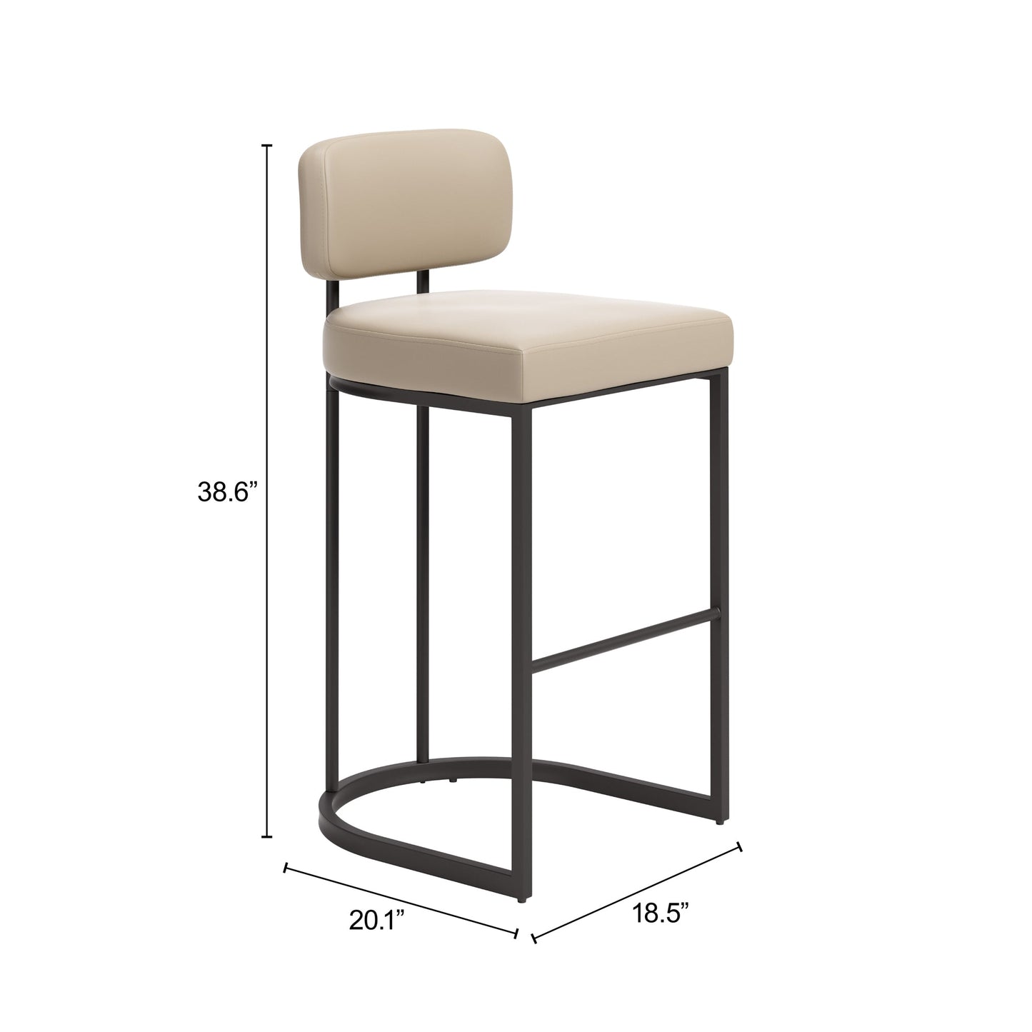 Velar Beige & Gray Barstool (Set of 2) - Ornate Home