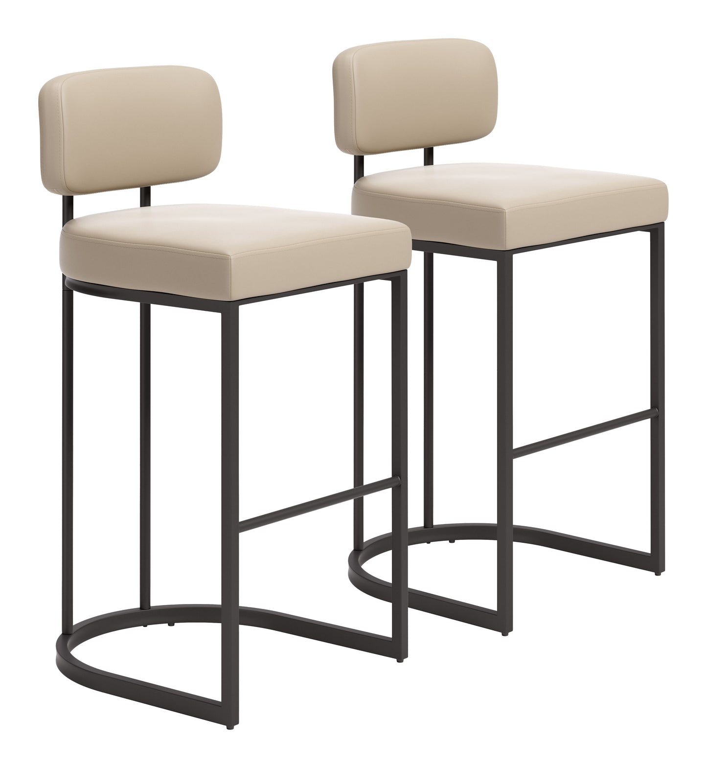 Velar Beige & Gray Barstool (Set of 2) - Ornate Home
