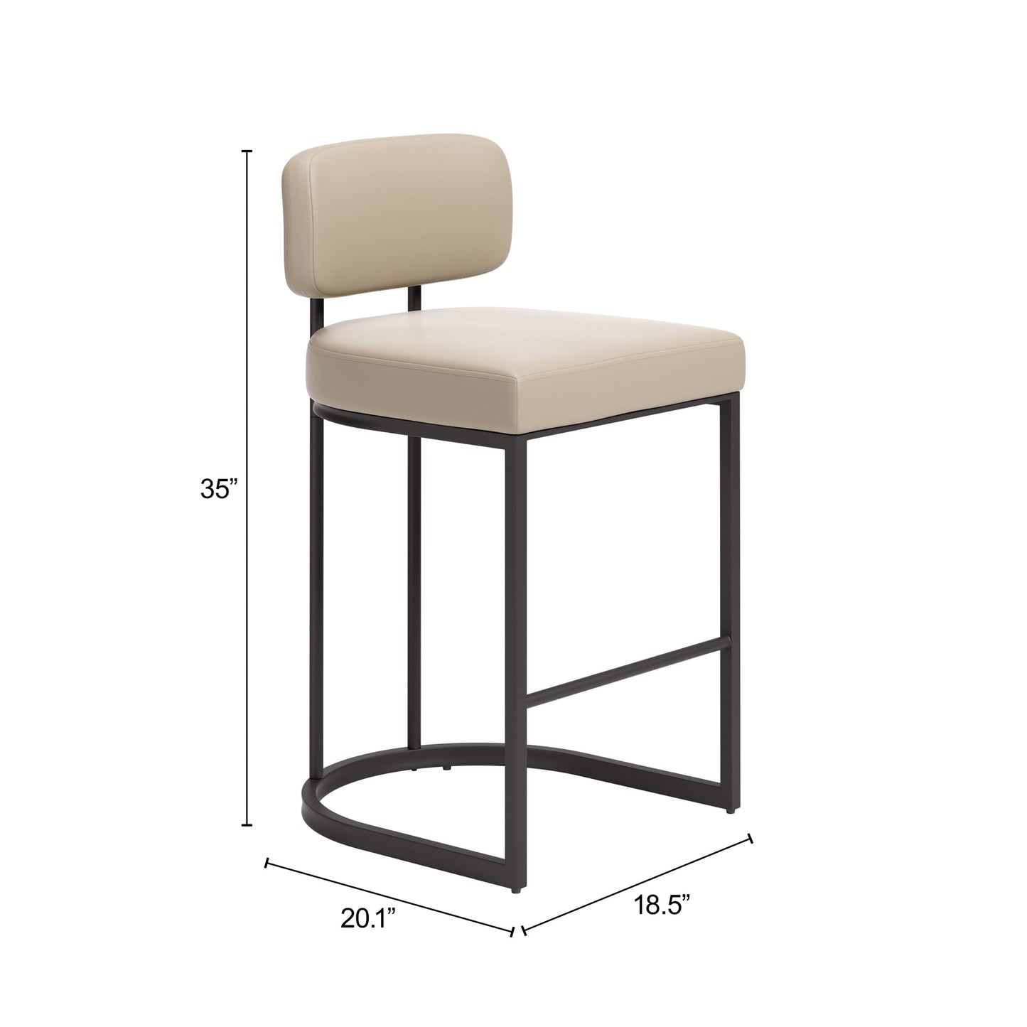Velar Beige & Gray Counter Stool (Set of 2) - Ornate Home