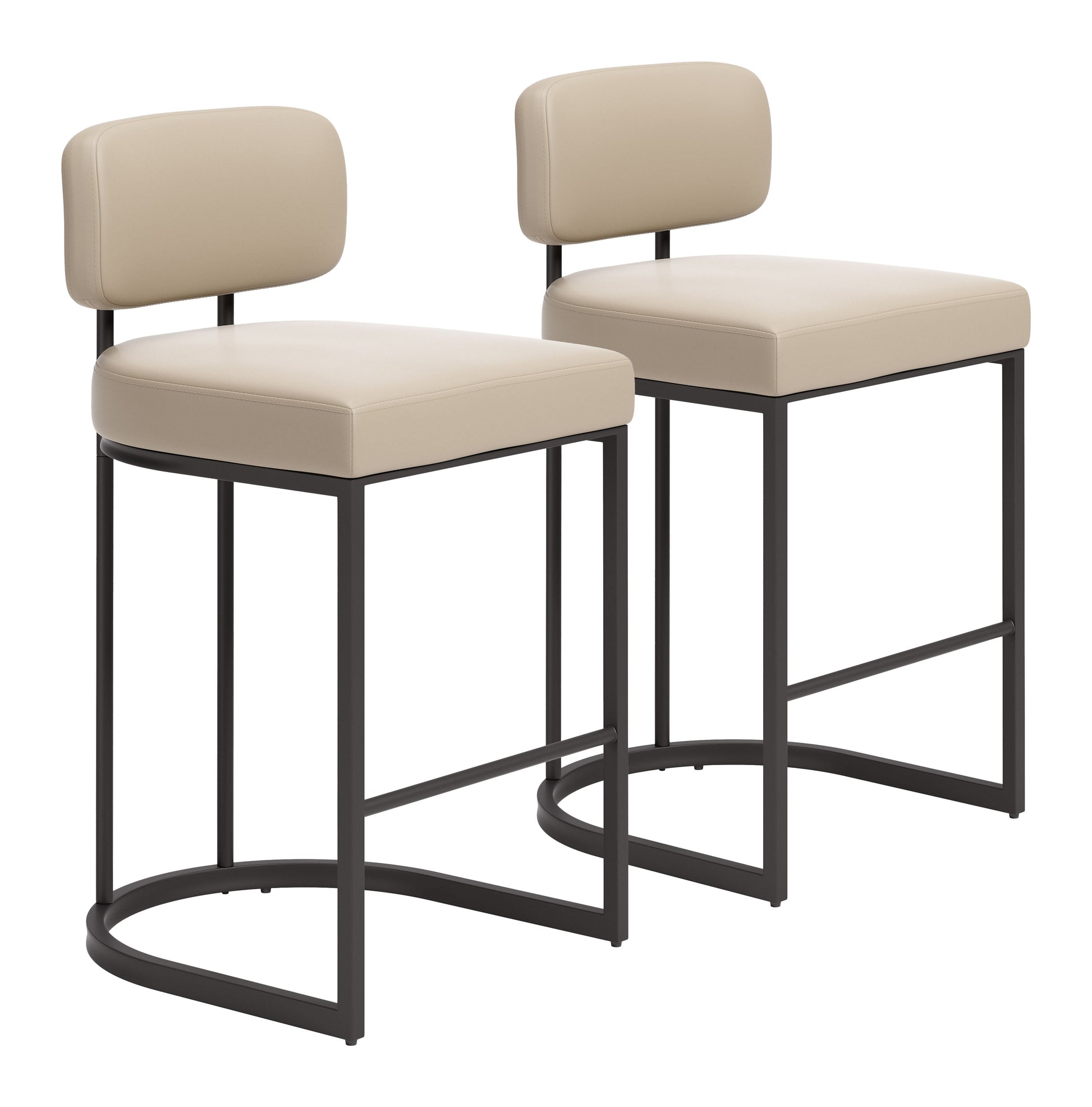 Velar Beige & Gray Counter Stool (Set of 2) - Ornate Home