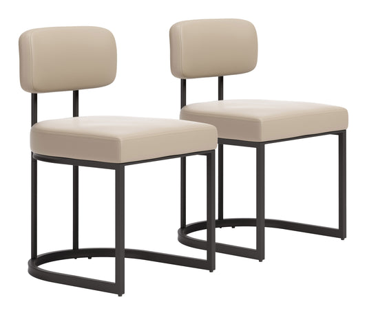 Velar Beige & Gray Dining Chair (Set of 2) - Ornate Home