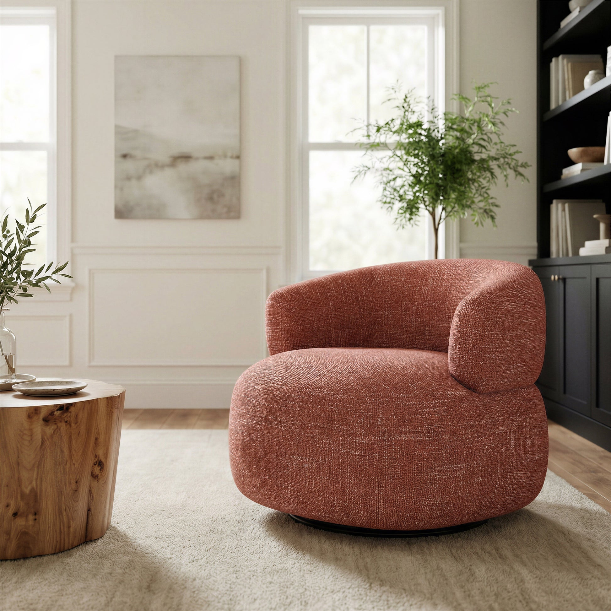 Venezia Brown Swivel Chair - Ornate Home