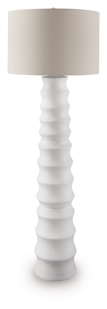 Veraleigh White Poly Floor Lamp- Viva Furn