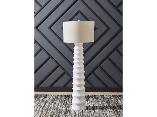 Veraleigh White Poly Floor Lamp- Viva Furn