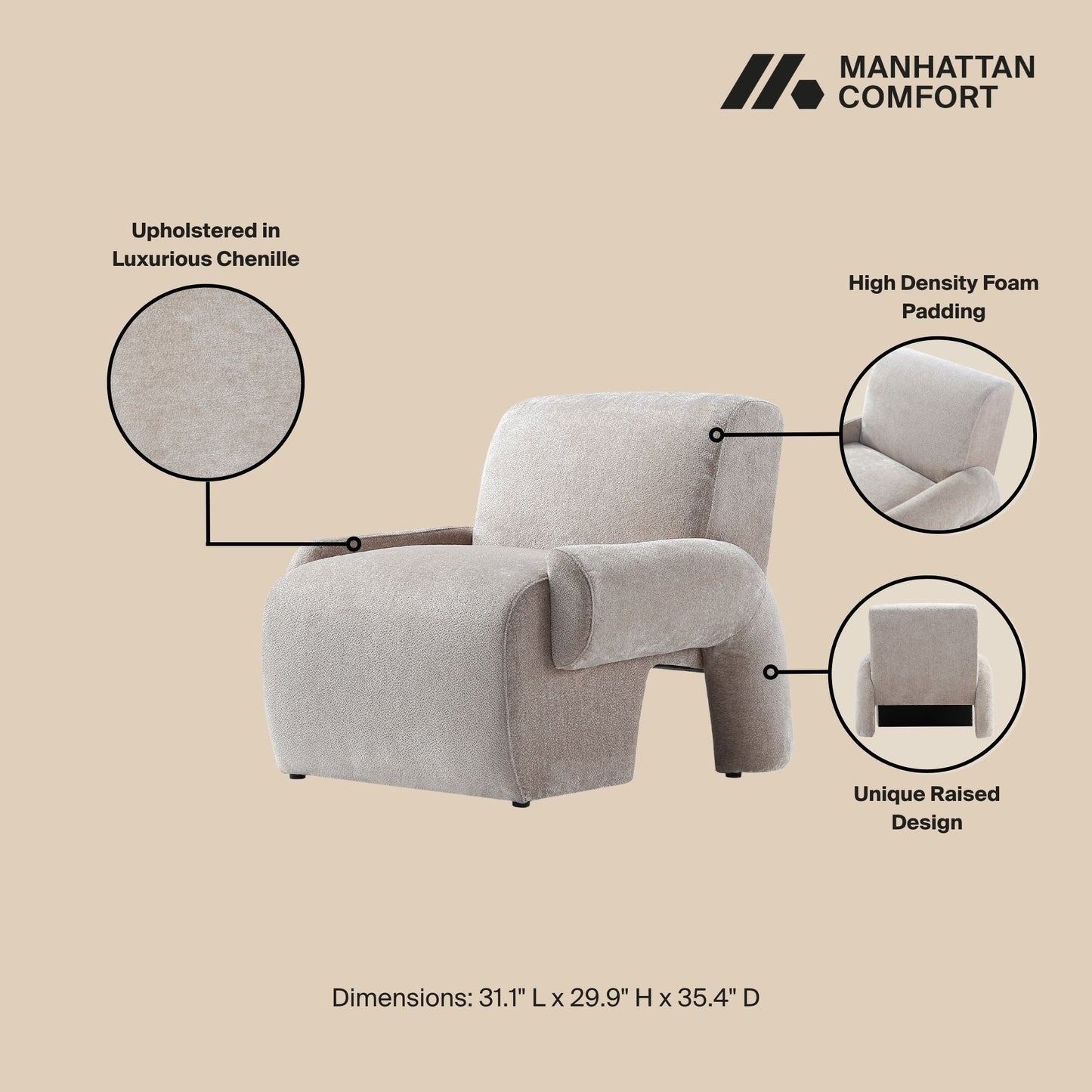 Verandah Accent Chair in Beige - Ornate Home