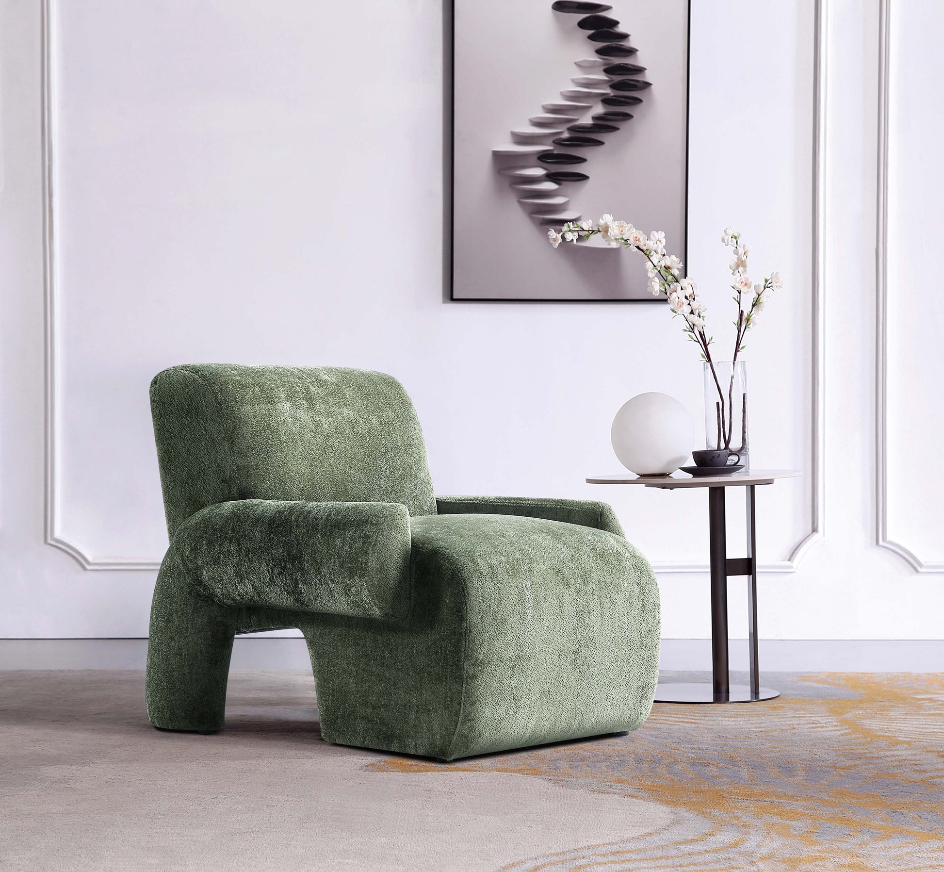 Verandah Accent Chair in Olive Green - Ornate Home