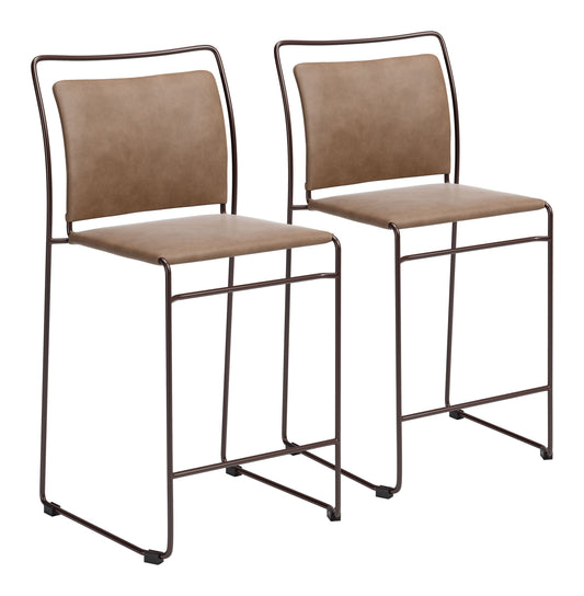 Verbena Brown Counter Stool (Set of 2) - Ornate Home