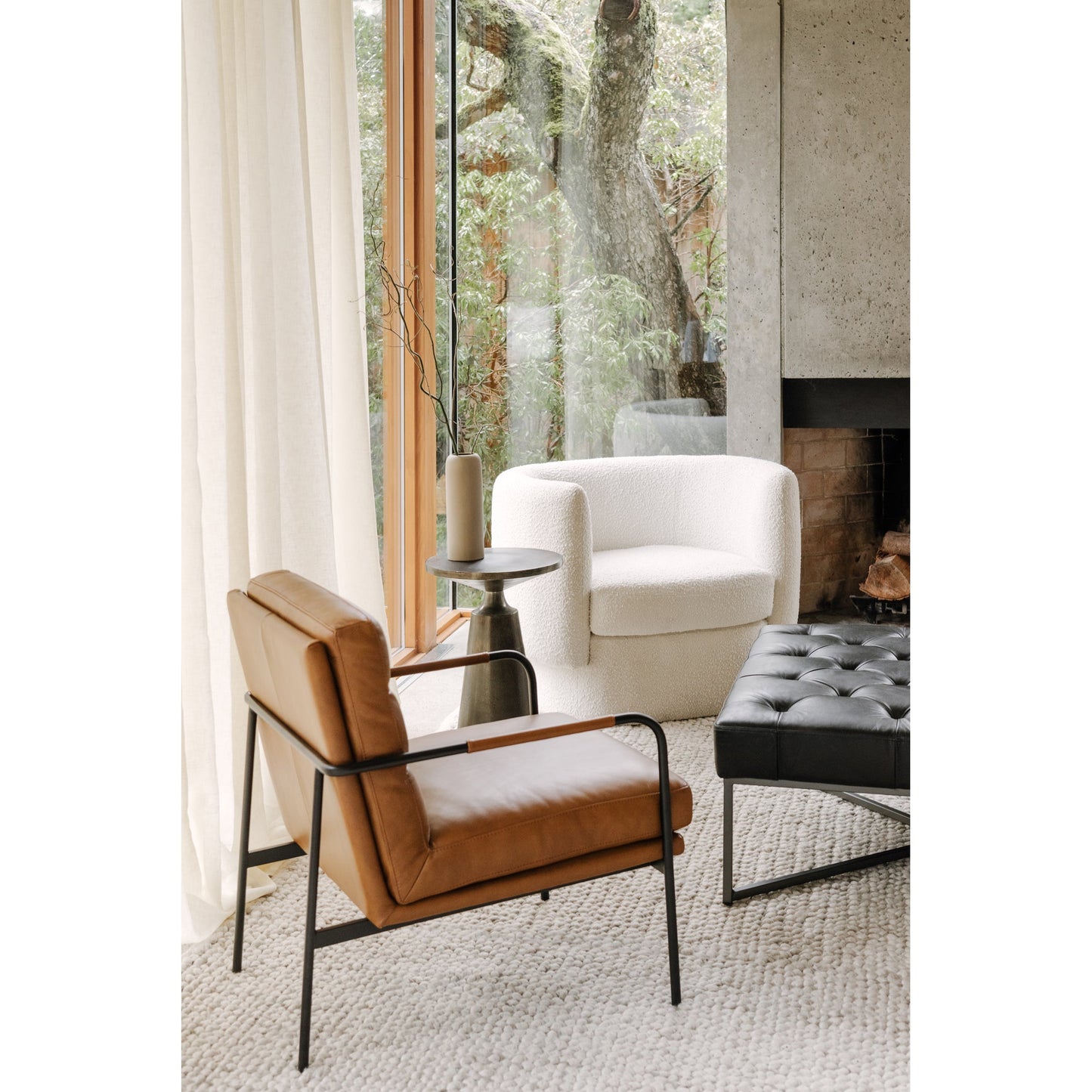 Verlaine Chestnut Brown Armchair - Ornate Home