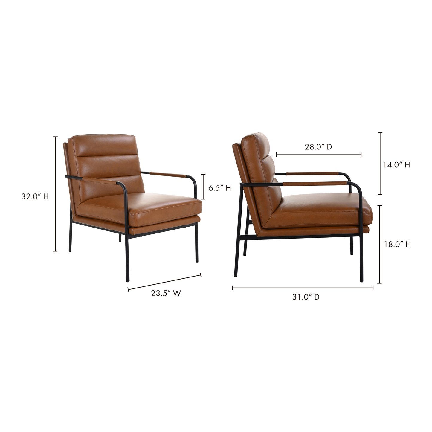 Verlaine Chestnut Brown Armchair - Ornate Home