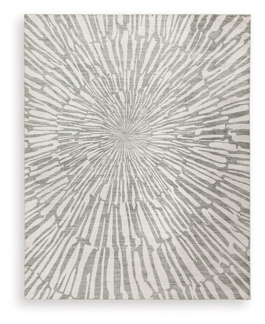 Verland Gray/White Washable Large Rug- Viva Furn