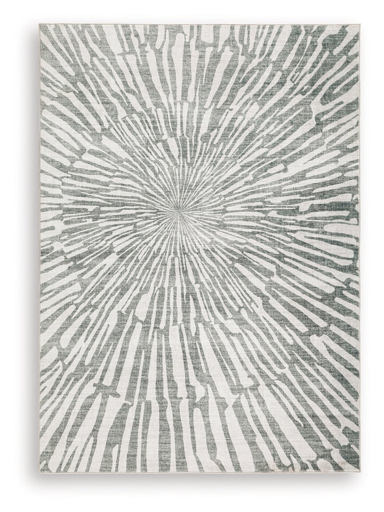 Verland Gray/White Washable Medium Rug- Viva Furn