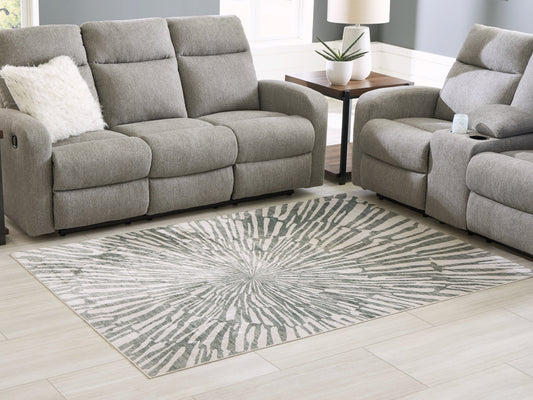 Verland Gray/White Washable Medium Rug- Viva Furn