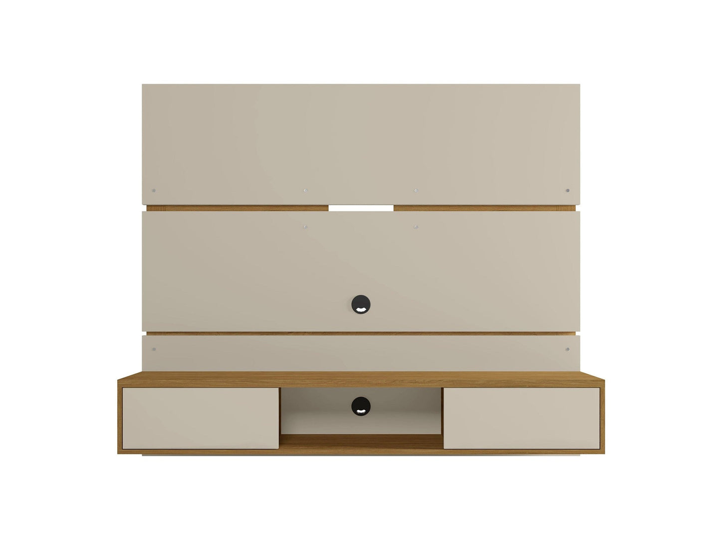 Vernon 62.99 Floating Entertainment Center in Off White and Cinnamon - Ornate Home