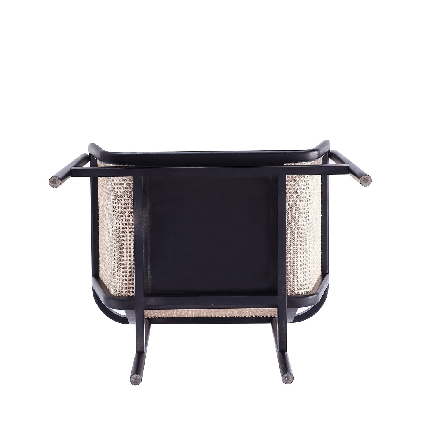 Versailles Accent Chair in Black, Natural Cane and Cream - Ornate Home