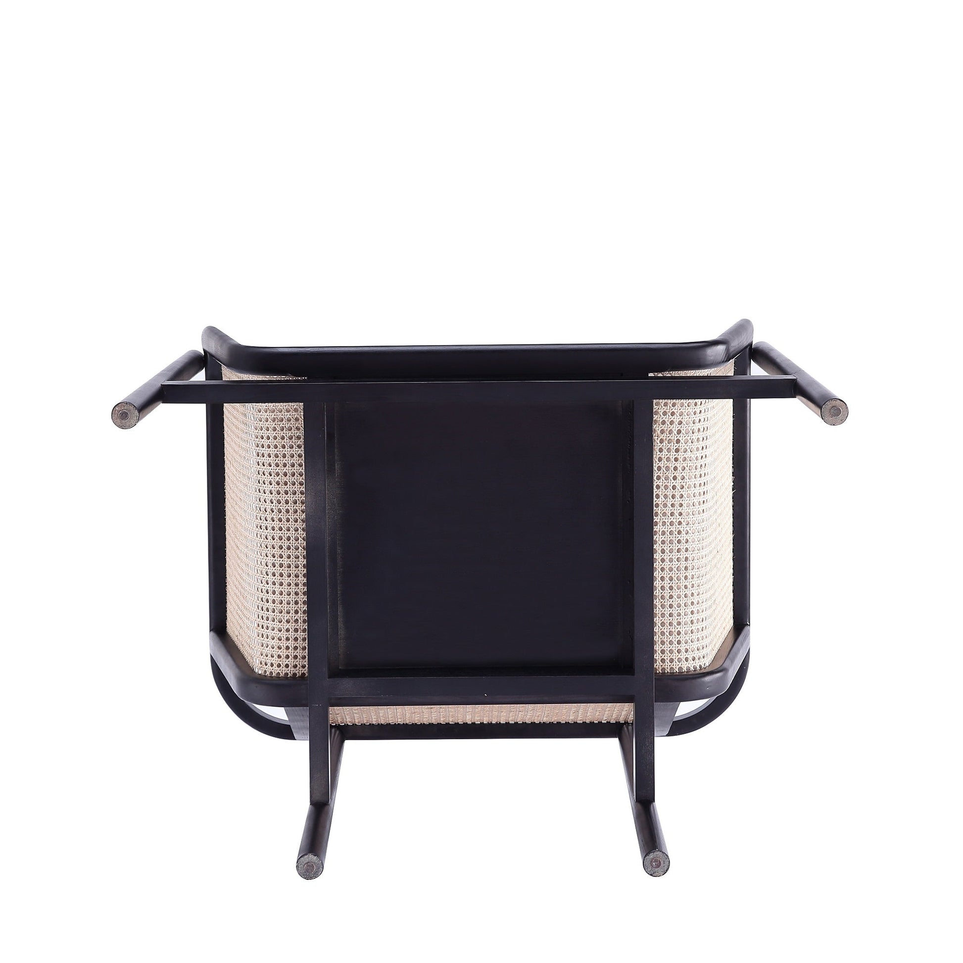 Versailles Accent Chair in Black, Natural Cane and Cream - Ornate Home