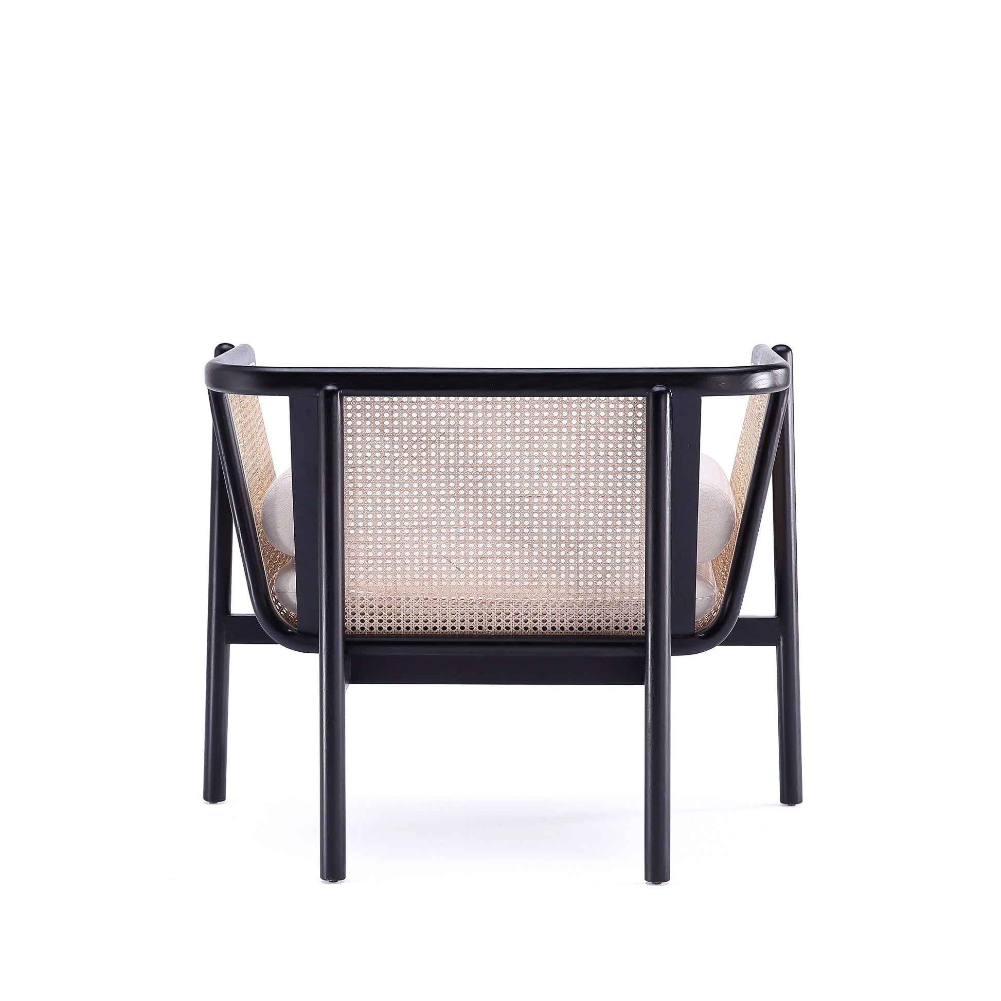 Versailles Accent Chair in Black, Natural Cane and Cream (set of 2) - Ornate Home