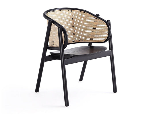 Versailles Armchair in Black and Natural Cane - Ornate Home