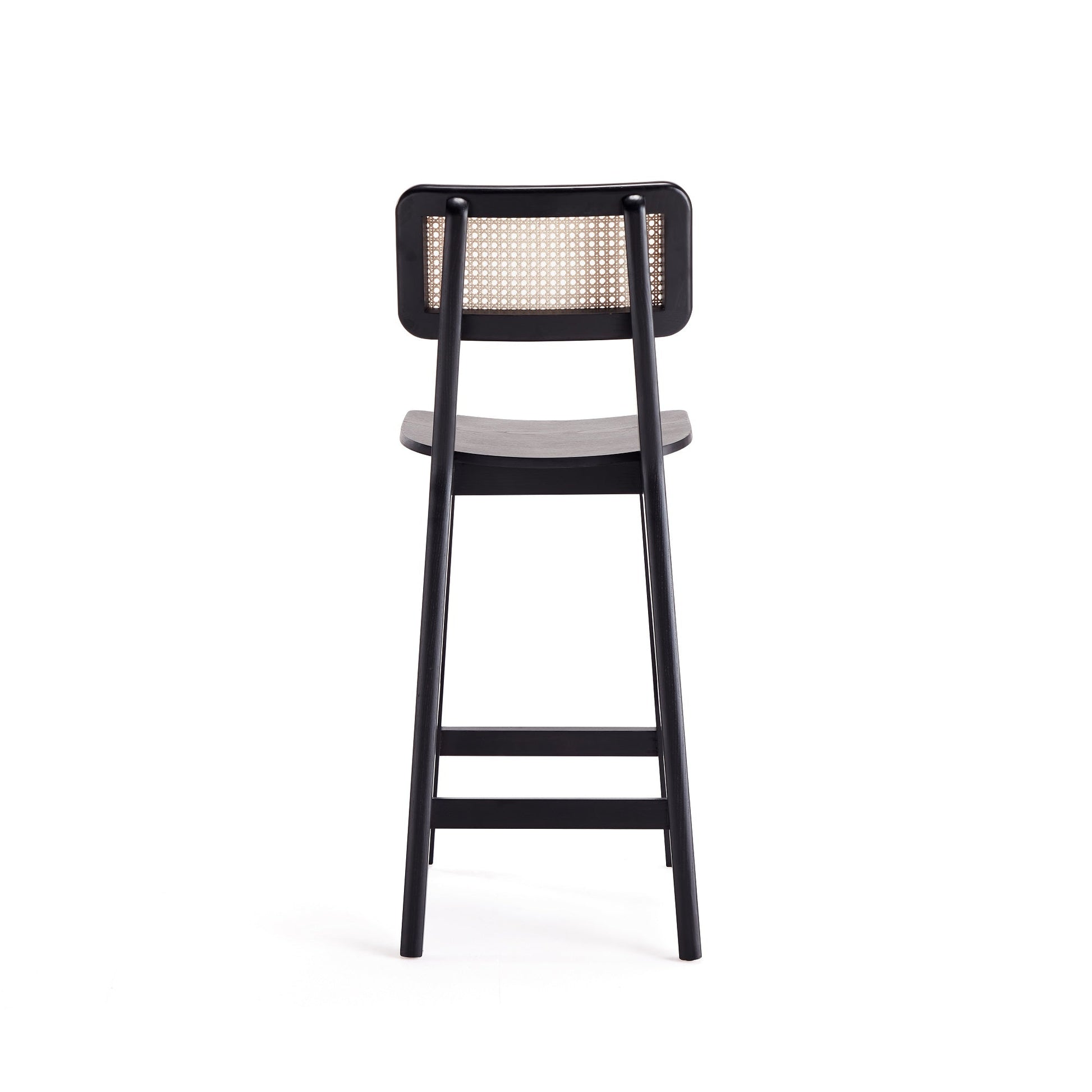 Versailles Counter Stool in Black and Natural Cane (set of 2) - Ornate Home