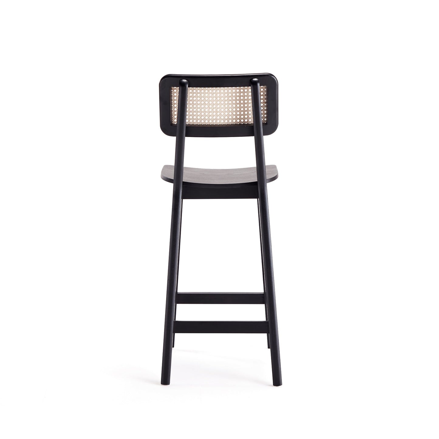 Versailles Counter Stool in Black and Natural Cane (set of 3) - Ornate Home