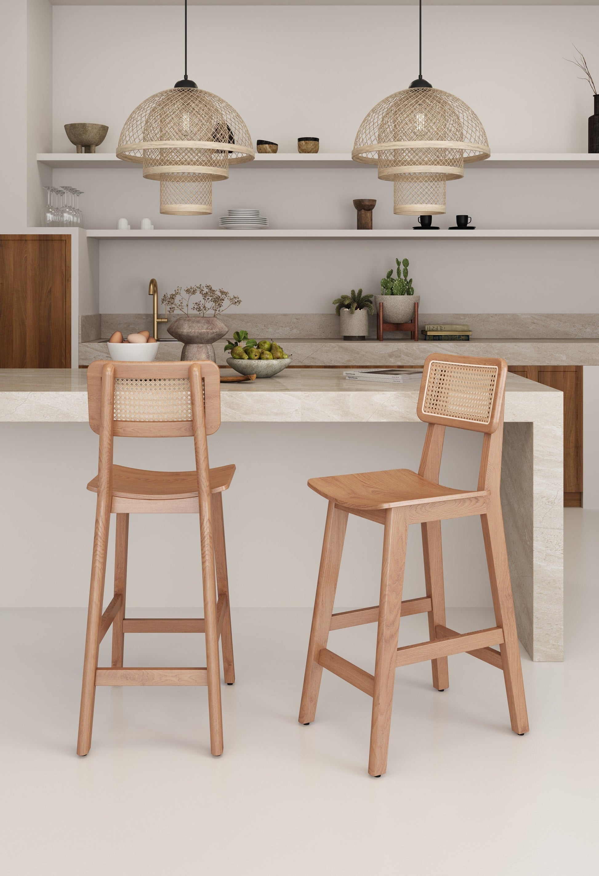 Versailles Counter Stool in Nature Cane - Ornate Home
