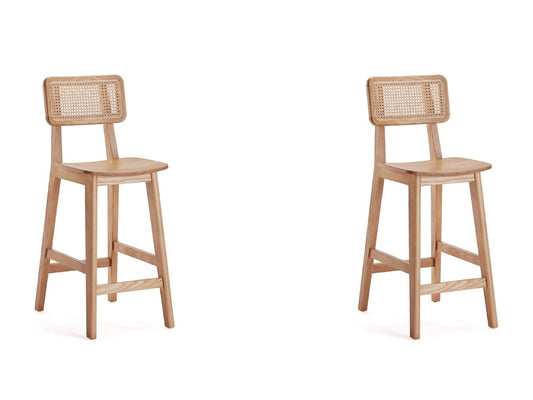 Versailles Counter Stool in Nature Cane (set of 2) - Ornate Home