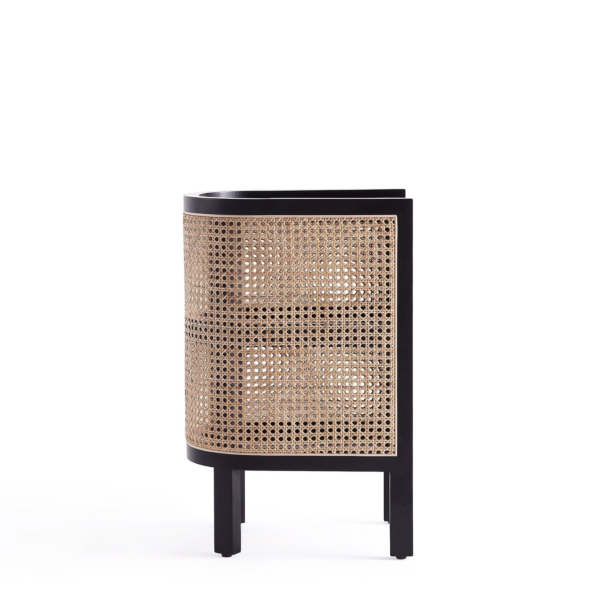 Versailles End Table in Black and Natural Cane - Ornate Home