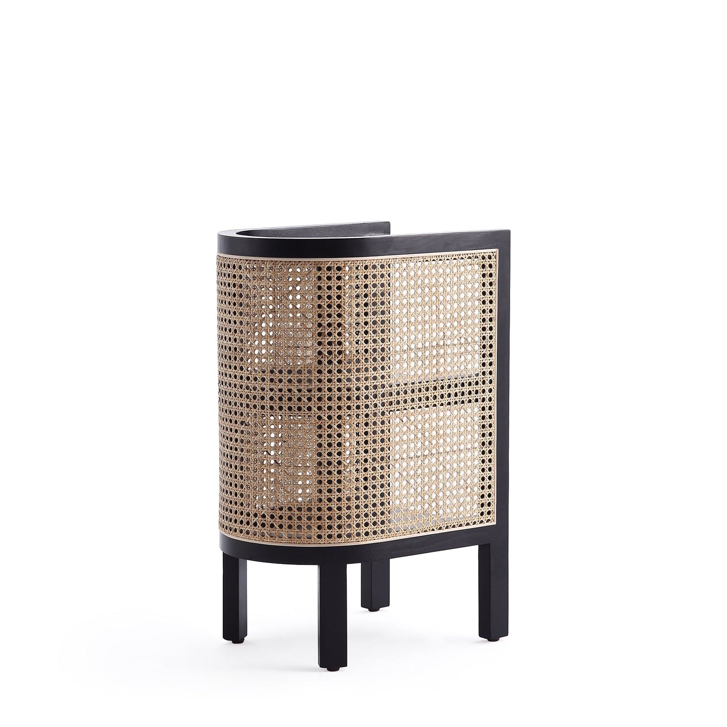Versailles End Table in Black and Natural Cane (set of 2) - Ornate Home