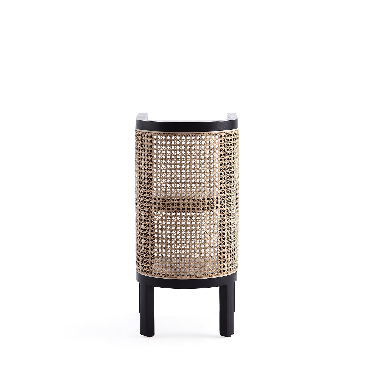 Versailles End Table in Black and Natural Cane (set of 2) - Ornate Home