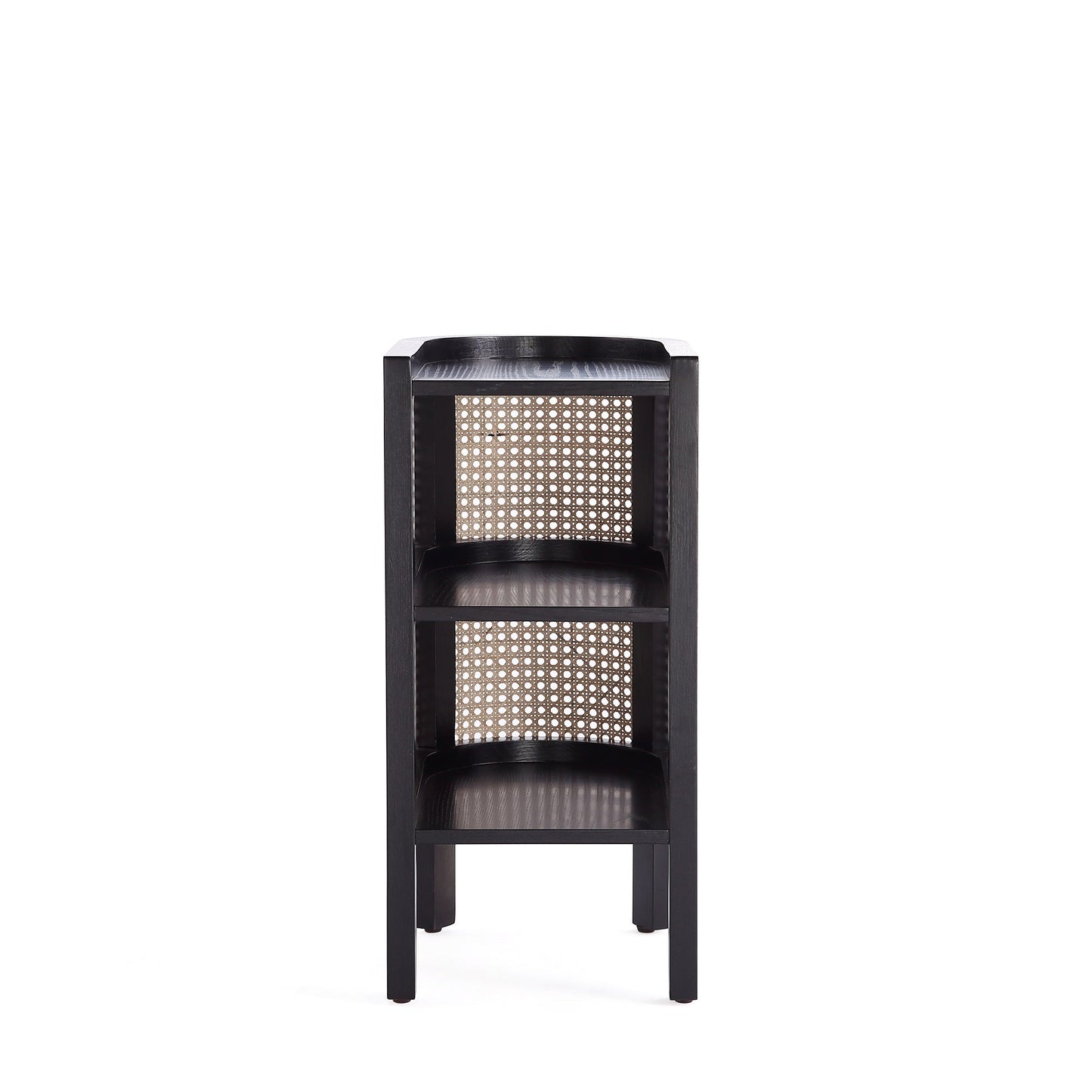 Versailles End Table in Black and Natural Cane (set of 2) - Ornate Home