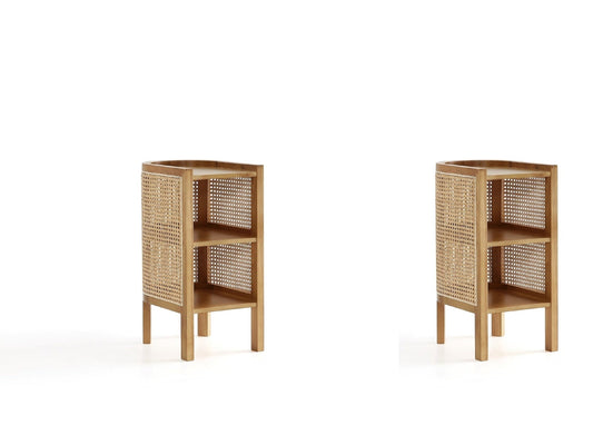 Versailles End Table in Nature Cane (set of 2) - Ornate Home