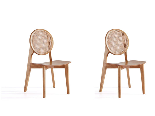 Versailles Round Dining Chair in Nature Cane (set of 2) - Ornate Home