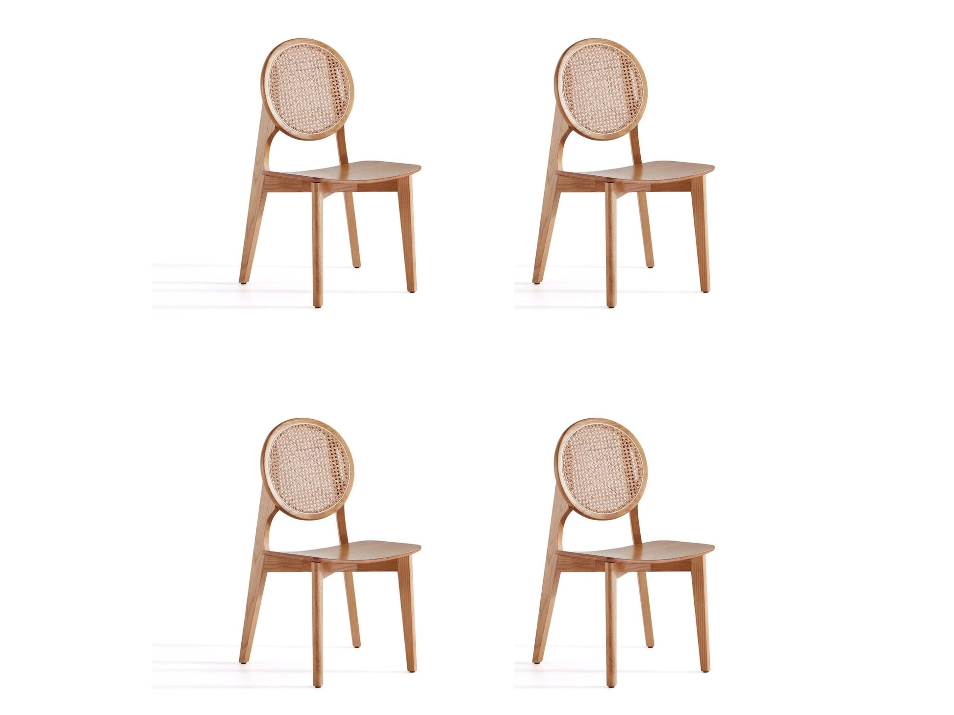 Versailles Round Dining Chair in Nature Cane (set of 4) - Ornate Home