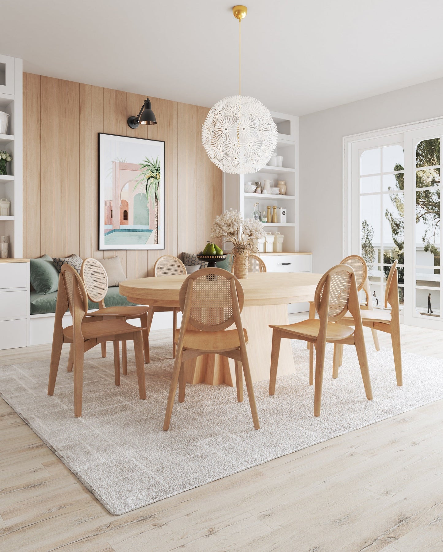 Versailles Round Dining Chair in Nature Cane (set of 4) - Ornate Home