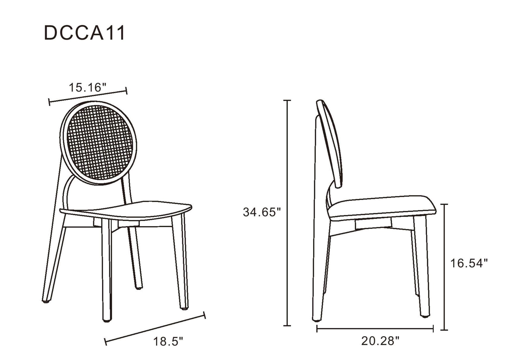 Versailles Round Dining Chair in Nature Cane (set of 4) - Ornate Home