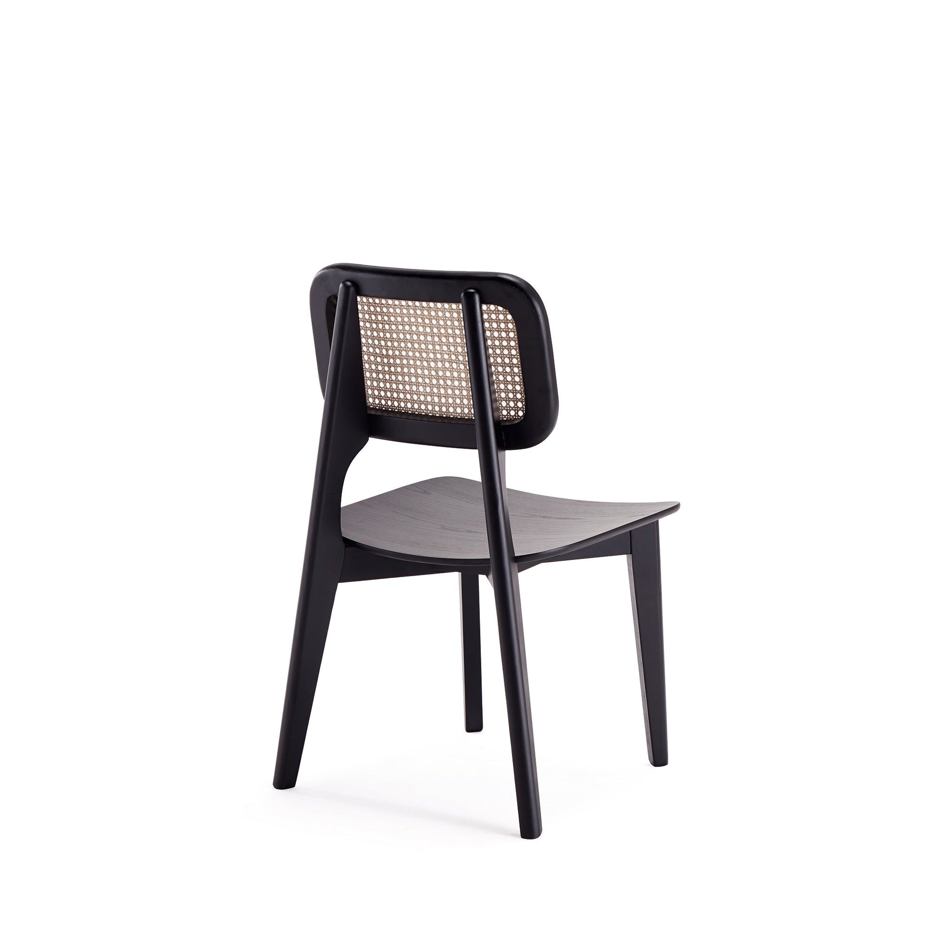 Versailles Square Dining Chair in Black and Natural Cane (set of 2) - Ornate Home
