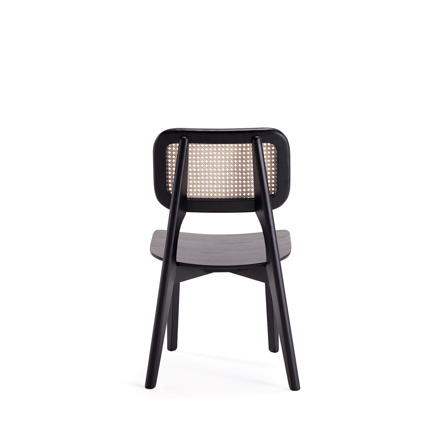 Versailles Square Dining Chair in Black and Natural Cane (set of 2) - Ornate Home