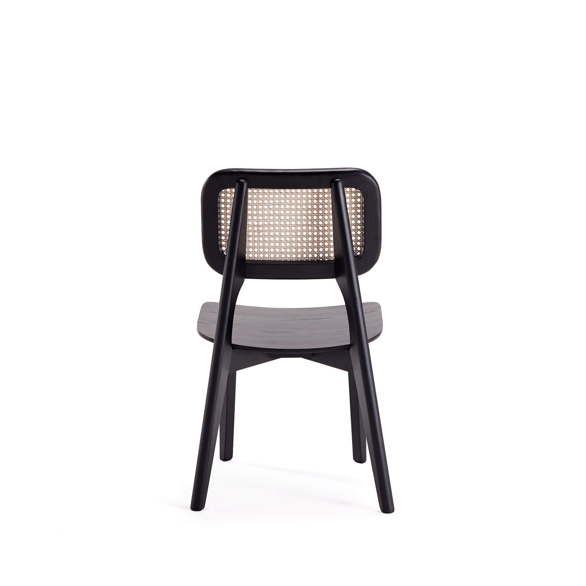 Versailles Square Dining Chair in Black and Natural Cane (set of 2) - Ornate Home