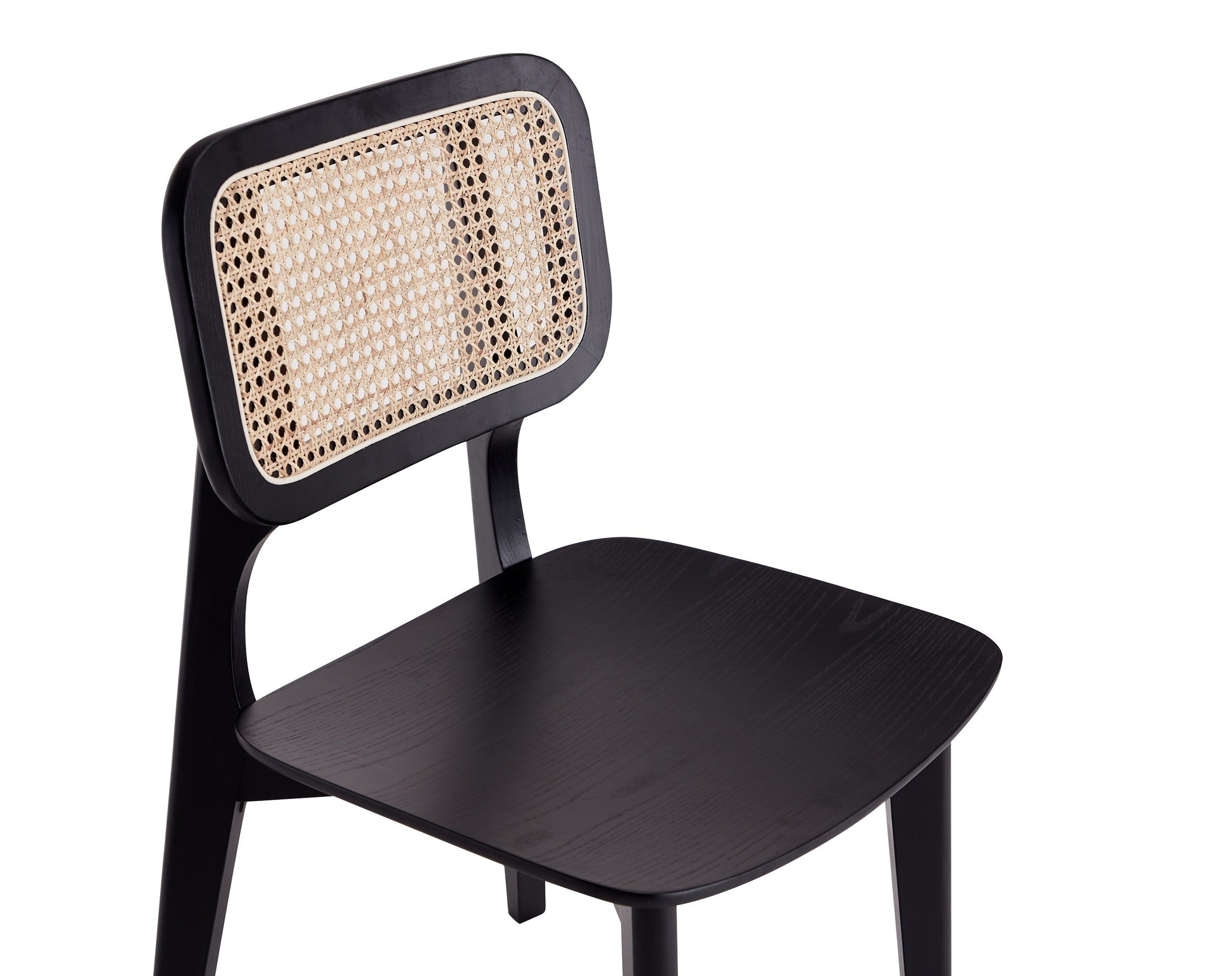 Versailles Square Dining Chair in Black and Natural Cane (set of 4) - Ornate Home