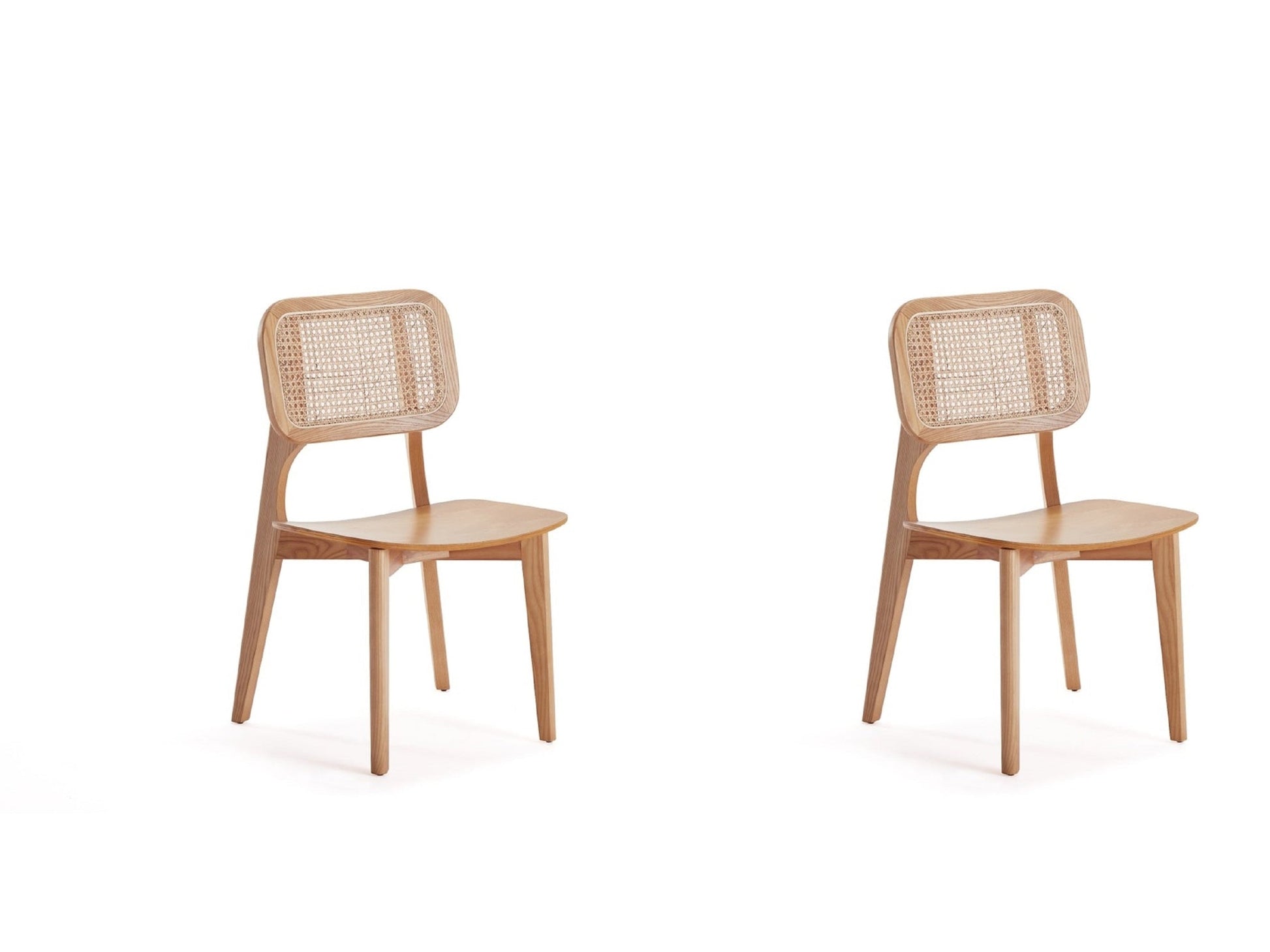 Versailles Square Dining Chair in Nature Cane (set of 2) - Ornate Home