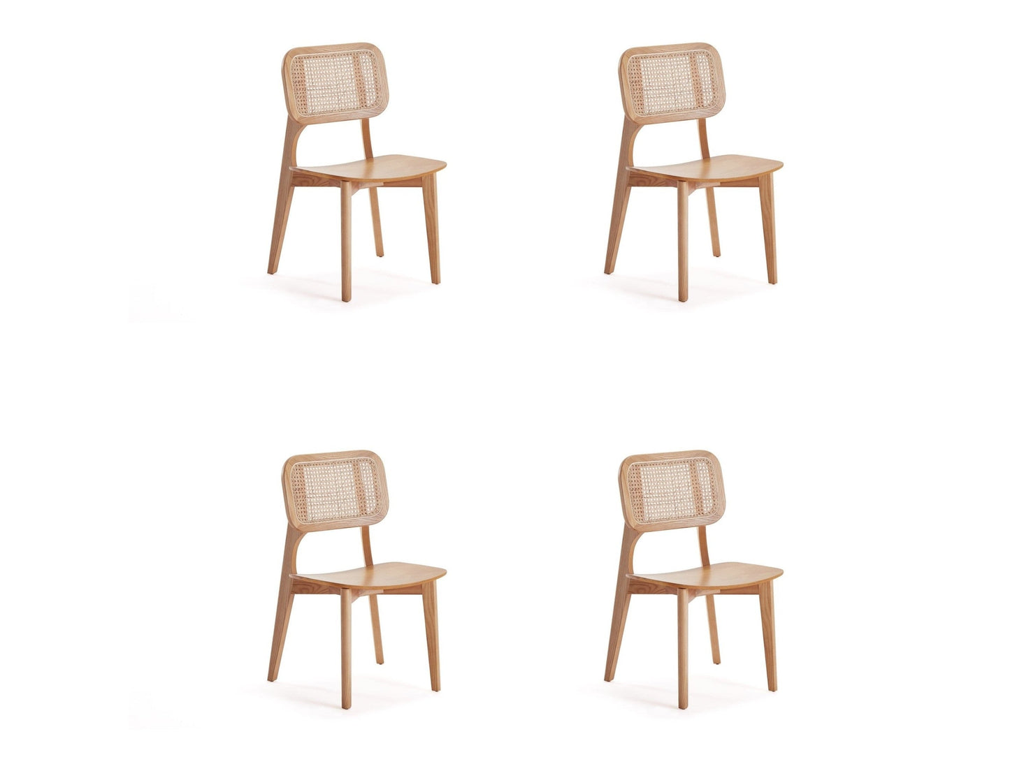 Versailles Square Dining Chair in Nature Cane (set of 4) - Ornate Home